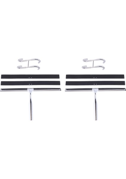 [gui Xulian] 2x Silecek Paslanmaz Çelik Duş Sileceği 31 cm Duvar Askı ile Sondaj Pencere Çektirmeden Duş Sileceği 4 Silikon (Yurt Dışından)