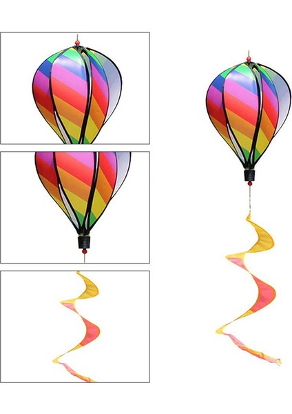 [gui Xulian] 6pcs Balon Rüzgar Spinner Çizgili Damalı Rüzgâr Tulumu Balon Yard Dekor Spiral Balon Yel Değirmeni (Yurt Dışından)