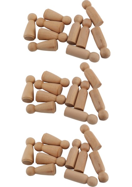 [gui Xulian] 30 Parça 65 mm Bitmemiş Ahşap Mandal Bebekler Ahşap Minik Bebek Organları Insan Süslemeleri, Ahşap Rengi (Yurt Dışından)