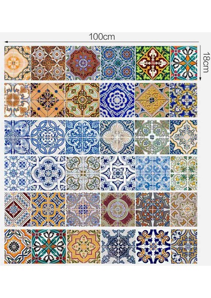 [gui Xulian] 12X Peel ve Çubuk Kiremit Backsplash Merdiven Yükseltici Çıkartmaları Dıy Kiremit Çıkartmaları Meksika Geleneksel Talavera Su Geçirmez (Yurt Dışından)