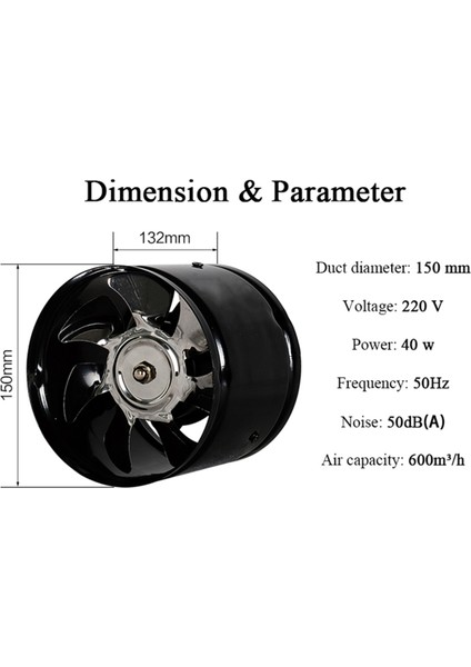 [gui Xulian] 2x 6 Inç Yüksek Hızlı Egzoz Fanı In-Line Kanal Mutfak Aspiratörü Metal Tuvalet Fanı Endüstriyel Fan 220 V (Yurt Dışından) fırsatları