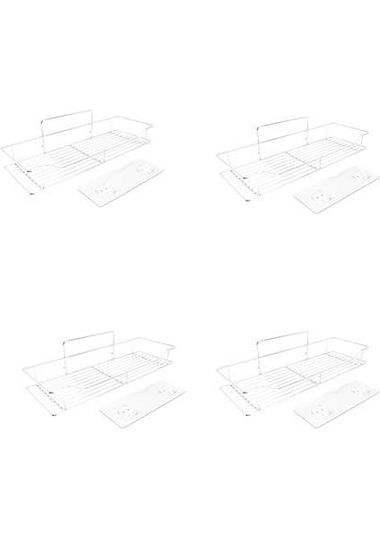 [gui Xulian] 4x Paslanmaz Çelik Banyo Depolama Rafı Yumruksuz Mutfak Banyo Tuvalet Duvar Asılı Depolama Rafı (Yurt Dışından)