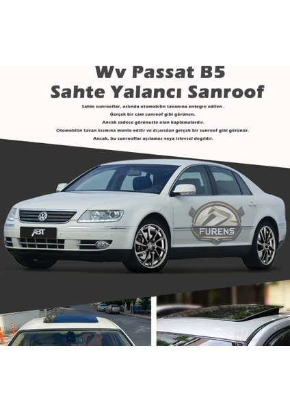 STS Oto Aksesuar Volksvogen Passat B5 Parlak Siyah Yalancı Çakma Sahte Sunroof