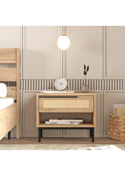 Ocean Komodin Çekmeceli Metal Ayaklı Uv Baskı Sepet-Jüt ON14-SU fiyatları