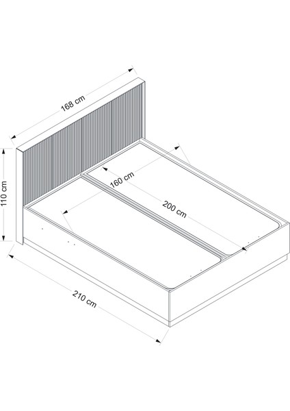 Kale Luxe 160X200 Baza Başlık Seti - Antrasit