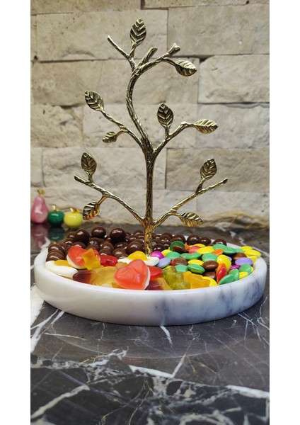 Mermer Kulplu Şekerlik Sunumluk Lokumluk Ikramlık