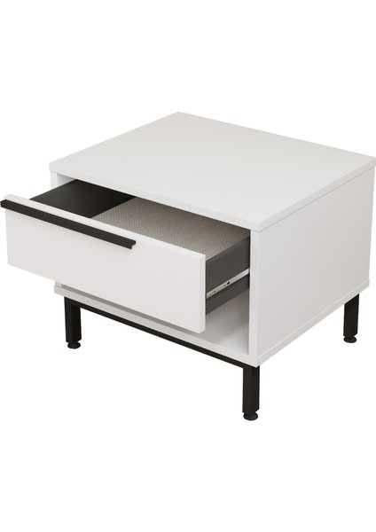 Ocean Komodin Çekmeceli Metal Ayaklı Beyaz ON14-W fırsatları