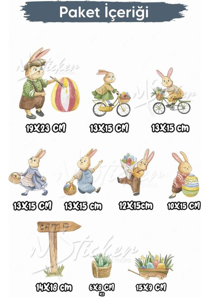 Sevimli Tavşan Ailesi Sticker Seti, Eğlenceli Tavşanlar Ağaçlar ve Çiçekler Çocuk Bebek Odası Stick fiyatları