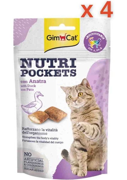 Nutripockets Ördekli Kedi Ödülü 60 gr x 4 Adet