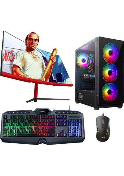 Tx4111 i5 3470 16GB Ram 1TB SSD 4GB GTX1050Ti 23.6 Curved Monitör Masaüstü Oyun Bilgisayarı