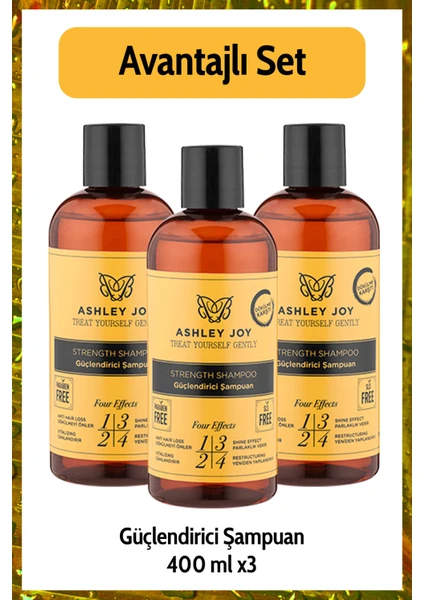 Ashley Joy Keratin İçeren Şampuan 400 Ml X3 Avantajlı Set