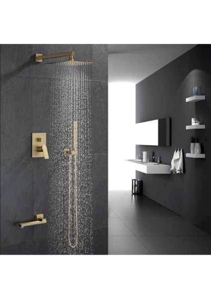 Banyo Duş Seti Ankastre Mat Gold Özel Seri Yeni Model 7 Yıl Garantili Ithal