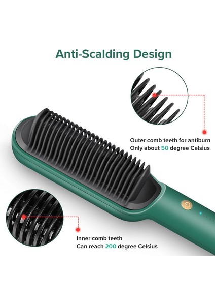 Saç Düzleştirici Fırça Seramik Elektrikli Sakal Fırçası indirimleri