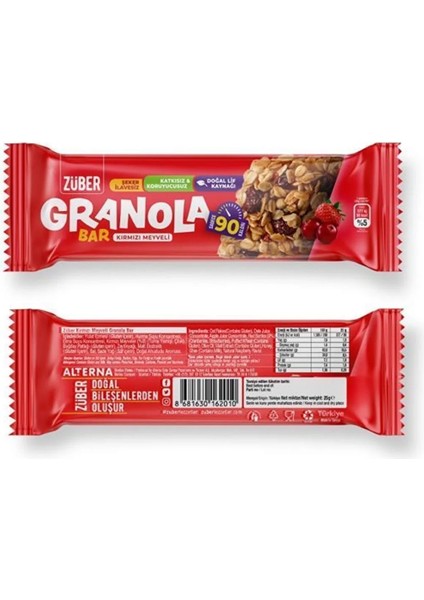 Kırmızı Meyveli Granola Bar 25 G x 15