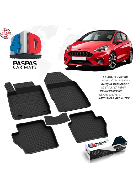 S-Dizayn Ford Fiesta 4D Havuzlu Paspas 2017 ve Üzeri A+ Kalite