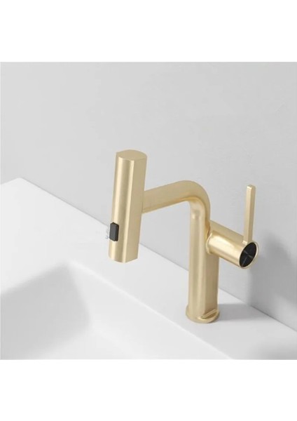 Banyo Lavabo Bataryası Duş Şelale 3 Fonksiyonlu Spiralli Mat Gold indirimleri