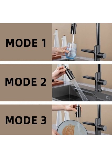 Mutfak Eviye Bataryası Dijital Sıcaklık Sensörlü Duş Şelale Spiralli Yeni Ithal 7 Yıl Garantili fiyatları