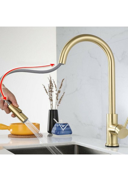 Smart Dokunmaik Mutfak Evye Bataryası Mat Gold Spiralli Fiskiyeli Yeni Ithal 5 Yıl Garantili fırsatları