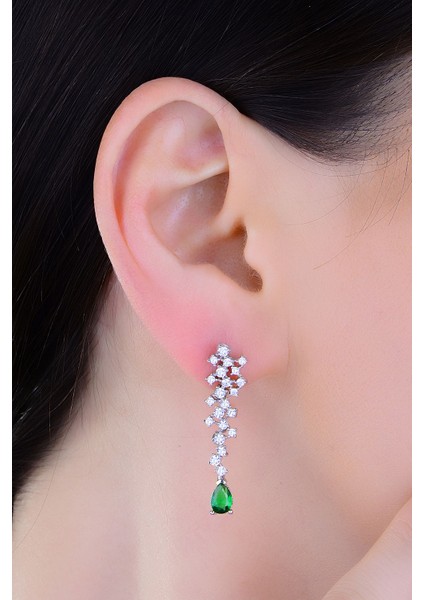 925 Ayar Gümüş Damla Salkım Pırlanta Montür Su Yolu Kadın Düğün Seti fırsatları