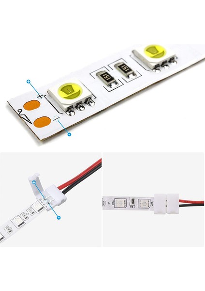 【gui Xulian】72 Adet 8mm 2 Pin LED Şerit Işık Konektörü 8 mm Genişliğinde Esnek Smd 3528 2835 Tek Renkli LED Şerit Işıklar Lehimsiz (Yurt Dışından)