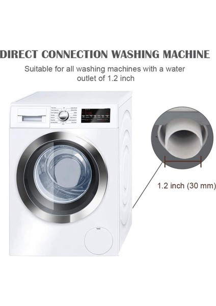 [gui Xulian]2x Otomatik Tamburlu Çamaşır Makinesi Drenaj Borusu Drenaj Hortumu Bağlantı Parçaları, 3 Metre (Yurt Dışından)