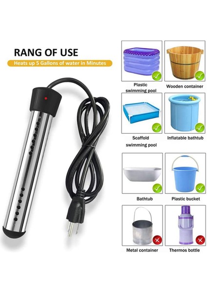 【gui Xulian】2x Daldırma Isıtıcı, Taşınabilir Elektrikli Dalgıç Anında Su Isıtıcı, Yüzme Havuzu Küvet Küvet Abd Tak'da Kullanılan (Yurt Dışından) modelleri