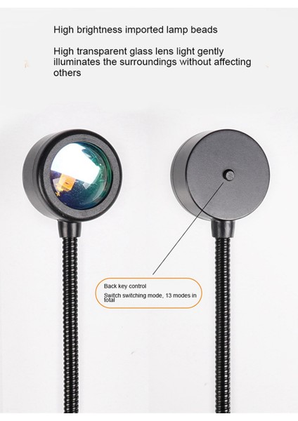 [gui Xulian] 3x LED USB Gün Batımı Lambası Gece Işığı Projektör Doğum Günü Partisi Dekorasyon Yatak Odası Oturma, Gün Batımı Için Taşınabilir Ruh Işığı (Yurt Dışından)
