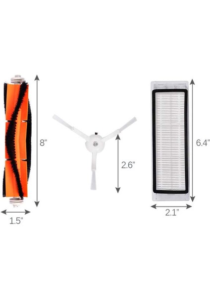 【gui Xulian】2 Set Robotlu Süpürge Parçaları 1s S50 S51 S52 S55 Hepa Filtre Yan Fırça Ana Fırça Aksesuarları (Yurt Dışından) fırsatları