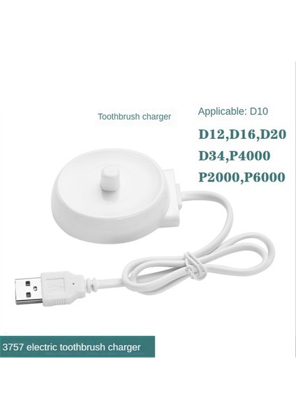[gui Xulian]2x USB Seyahat Şarj Cihazı Dock 3757 Elektrikli Diş Fırçası Şarj Beşiği P2000P4000P6000P7000D10D12D16D20D34 (Yurt Dışından)