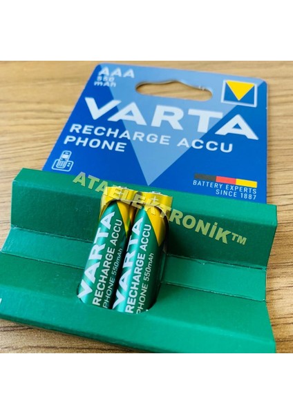 Çocukların Oyuncakları İçin AAA ince tip ŞARJ EDİLEBİLİR ŞARZLI PİL VARTA 550