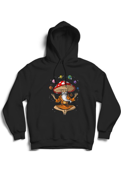 Mushroom Head And Planets, Mantar Kafa ve Gezegenler Kapüşonlu Sweatshirt Hoodie