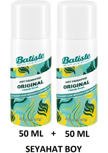 Batıste Kuru Şampuan Orıgınal 50 Ml X 2 Adet