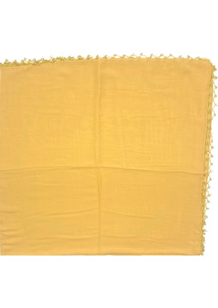 Pamuklu Damla Inci Boncuklu Yosun Yeşili Eşarp Yüksek Kalite Yazma 100X100CM