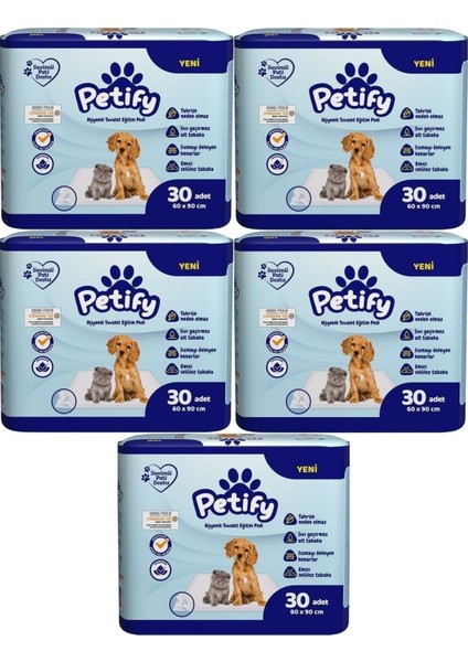 Evcil Hayvan Tuvalet Eğitim Pedi 60*90Cm 150 Adet (5Pk*30)
