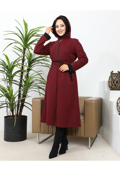 Belden Bağcıklı Cepli Tesettür Kap-3163 Bordo fırsatları