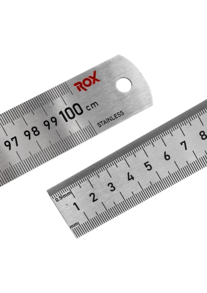 Rox 0201 Çift Taraflı Çelik Cetvel 1000 mm