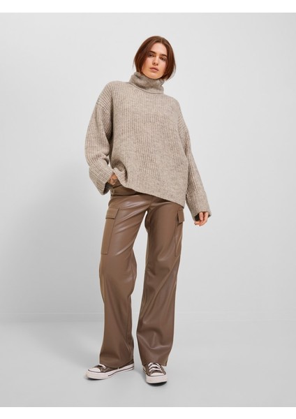 Balıkçı Yaka Rahat Kesim Krem Kadın Kazak 12248446 fiyatları