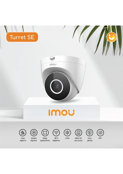 IMOU IPC-T42EP 4 MP 3.6 mm İç Ortam Dome Kamera (Turret SE)