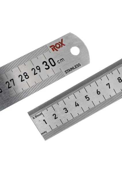 Rox 0199 Çift Taraflı Çelik Cetvel 300 mm