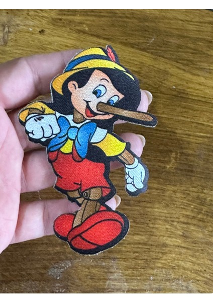 10X7 cm Ütü Ile Yapışan Saten Pinokyo Arma Aplike