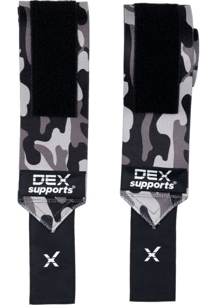 Dex Supports Spor Bileklik - Fitness Bilek Desteği -  Kamuflaj Wrist Wraps 2'Li Paket