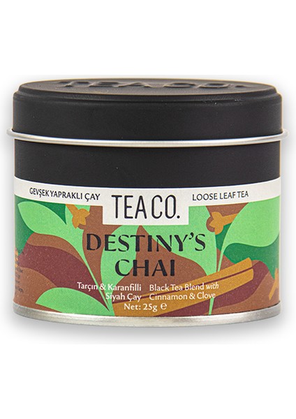 Tarçın, Kakule ve Karanfilli Pu Erh Çayı Destiny's Chai 25 gr