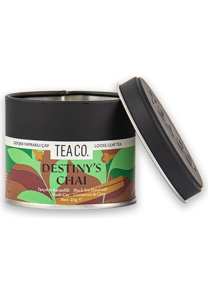 Tarçın, Kakule ve Karanfilli Pu Erh Çayı Destiny's Chai 25 gr