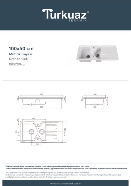 Mutfak Evyesi 100 cm