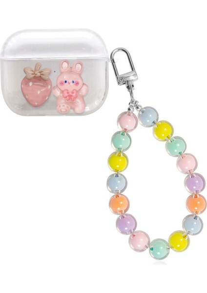 Air-Podss 3. Nesil Kılıf Renkli Askılı Çilek ve Tavşan