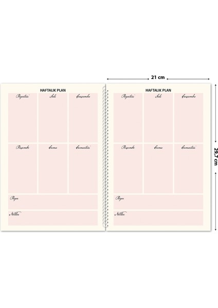 A4 Haftalık Planlama Defteri-A5 Günlük Planlama Defteri