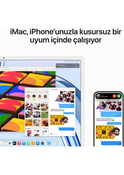 iMac M3 Çip 8GB 512GB SSD macOS 24" All In One Bilgisayar MQRK3TU/A Gümüş