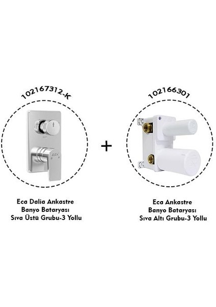 Dalia Ankastre Banyo Bataryası 2 Parça Set / 3 Yollu (102167312-K+102166301) fiyatları
