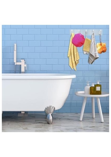 Buffer 5 Li Güçlü Yapışkanlı Şeffaf Duvar Askısı Banyo Mutfak Düzenleyici Pratik Askılık