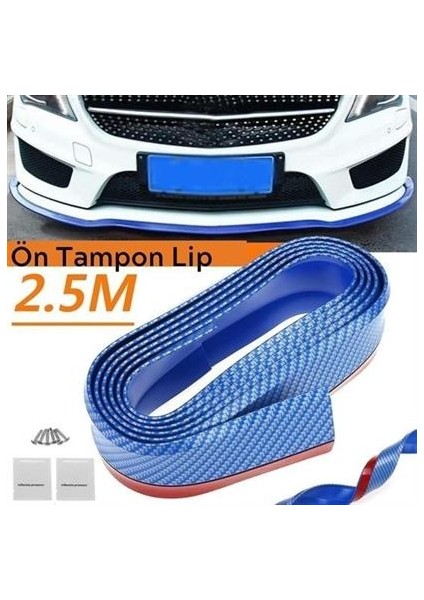 Buffer Mavi 2,5 Metre Araba Oto Ön Tampon Koruyucu Kauçuk Pratik Tampon Şerit Bant Döşeme Kiti